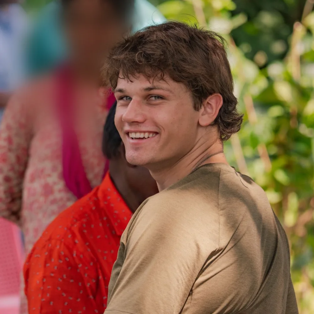 Jonah Tornare, smiling over his shoulder